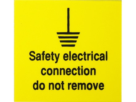 Safety electrical connection do not remove label