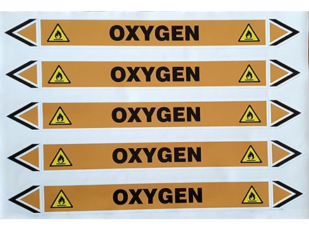 Oxygen flow marker label.