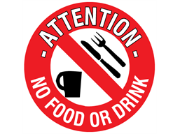 Attention no food or drink floor marker