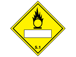 Oxidiser, oxidising agent 5.1, hazard diamond label (with write on panel)