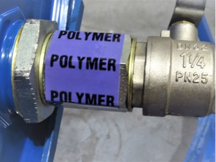 Polymer pipeline identification tape.