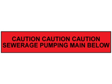 Caution sewerage pumping main below tape.