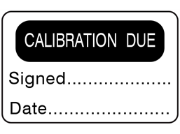 Calibration due label