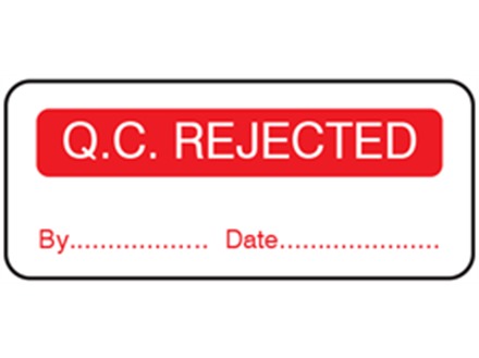 Q.C. Rejected label.