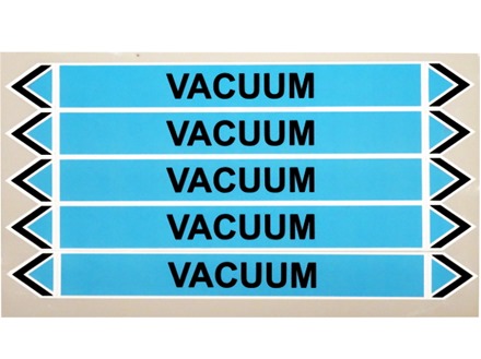 Vacuum flow marker label.