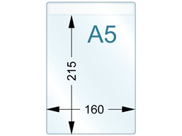 Document pocket, A5 vertical, with self adhesive fixing