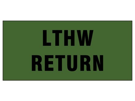 LTHW return pipeline identification tape.