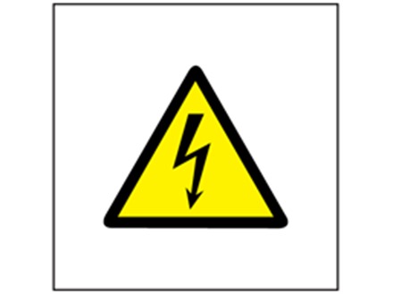 Electrical hazard symbol safety sign.