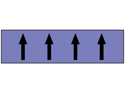 Flow indication tape for acids and alkalies