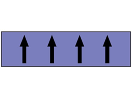 Flow indication tape for acids and alkalies