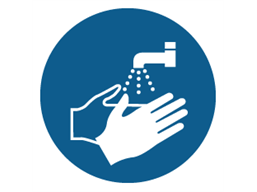 Wash hands symbol label