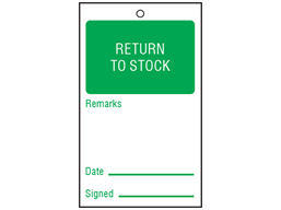 Return to stock tag