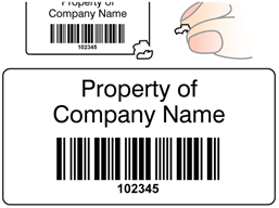 Scanmark destructible barcode label (black text), 19mm x 38mm