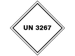 UN 3267 (Corrosive liquid, basic, organic) label.