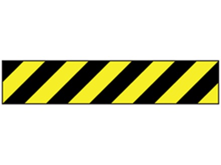 Safety and floor marking tape, black and yellow chevron.