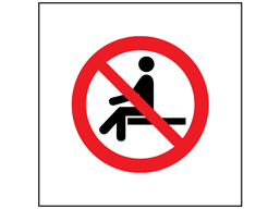 No sitting symbol safety sign.