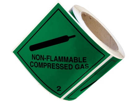Non flammable compressed gas, class 2, hazard diamond label