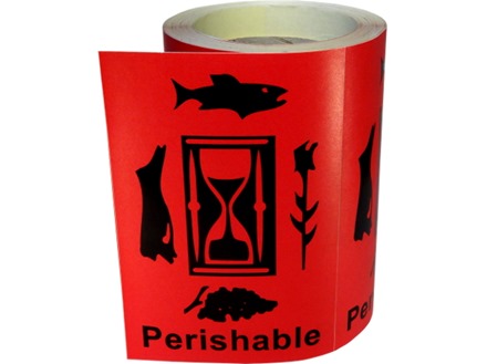 Perishable shipping label.