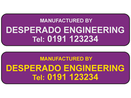 Metallic finish label, 25mm x 100mm