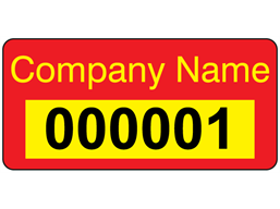 Assetmark+ serial number label (text on colour), 12mm x 25mm