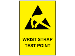 Wrist strap test point sign.
