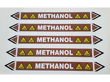 Methanol flow marker label.