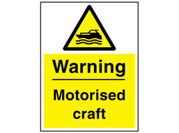 Warning motorised craft sign.