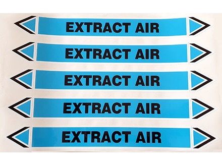 Extract air flow marker label.
