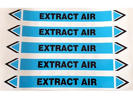 Extract air flow marker label.