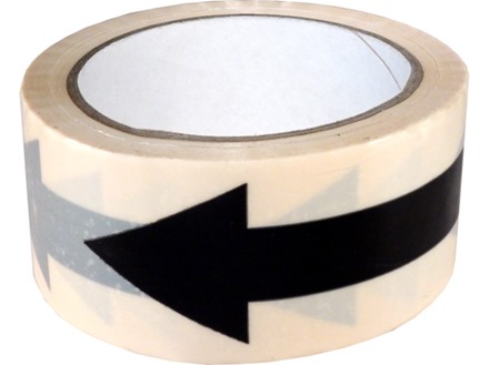 Safety and floor direction tapes, black arrow on white. 