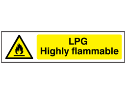 LPG Highly flammable material, mini safety sign.