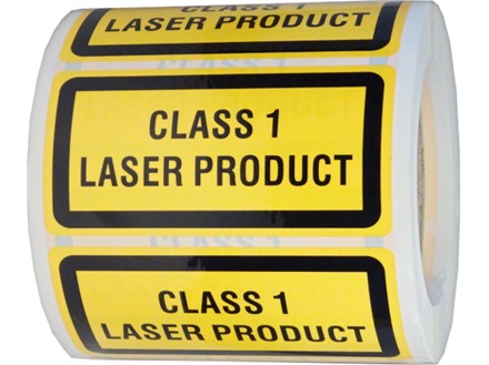 Class 1 laser equipment warning safety label.