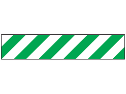 Heavy duty barrier tape, green and white chevron.