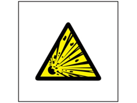 Risk of explosion symbol safety sign.