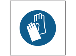 Wear hand protection symbol safety sign.