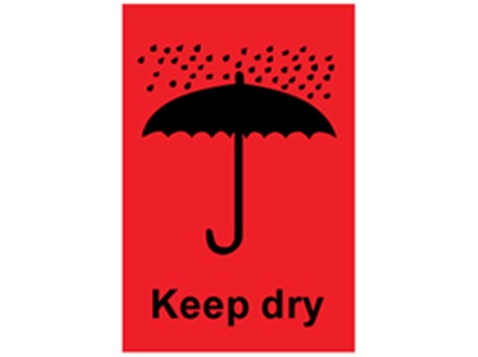 Keep dry shipping label.