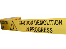 Caution demolition in progress barrier tape