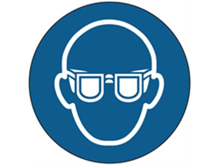 Eye protection symbol labels.