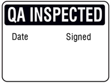 Jumbo QA Inspected label - 250 pack