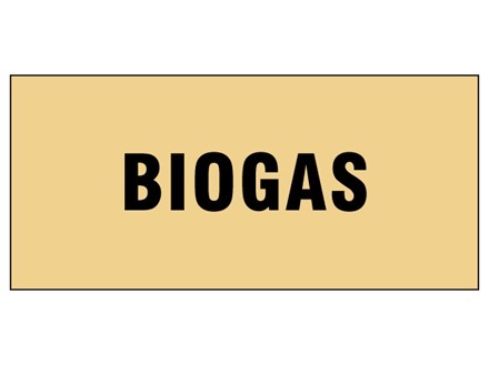 Biogas pipeline identification tape.