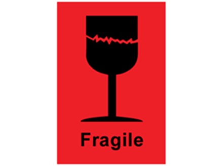 Fragile shipping label.