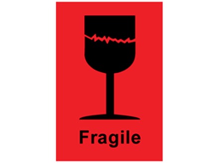 Fragile shipping label.