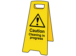 A-board, caution cleaning in progress