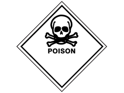 Poison hazard warning diamond sign