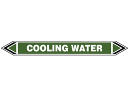Cooling water flow marker label.