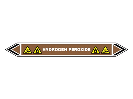 Hydrogen peroxide flow marker label.