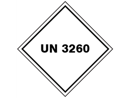 UN 3260 (Corrosive solid, acidic, inorganic) label.