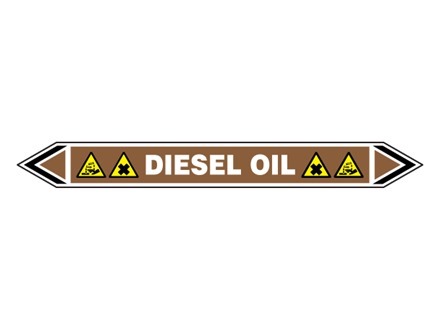Diesel oil flow marker label.