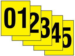 Consecutive number labels, 25mm x 30mm