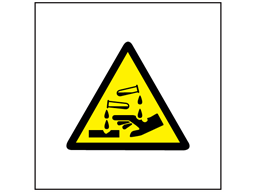 Caution corrosive symbol safety sign.